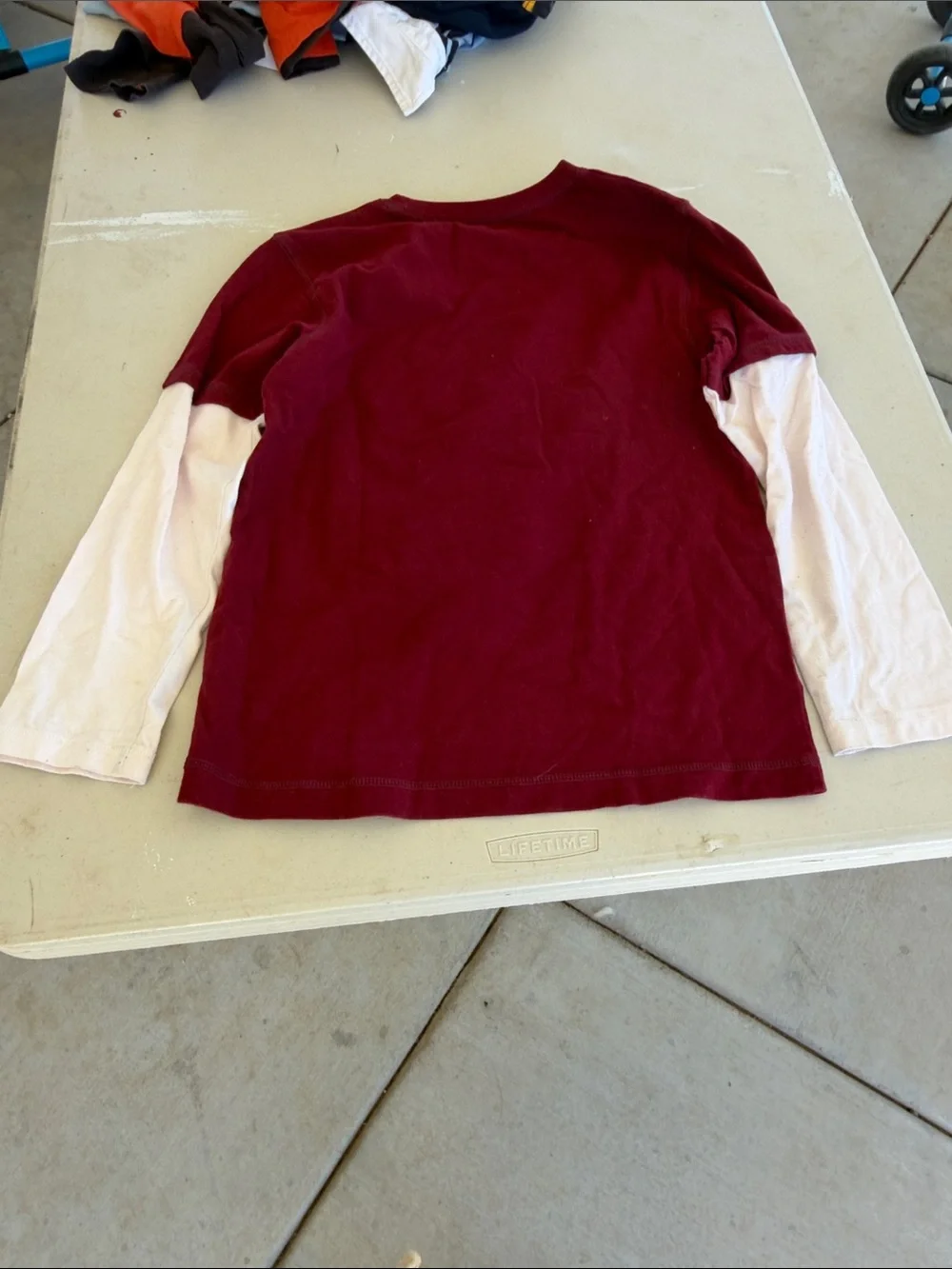 Gymboree Maroon and Light Pink Long-Sleeve Tee with Motorcycle Print